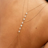 Amaanyi gemstone body chain styled with layered jewellery