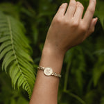 Oray bracelet in sterling silver, serpent medallion at the center