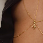 Lota body chain, side profile of the harness silhouette