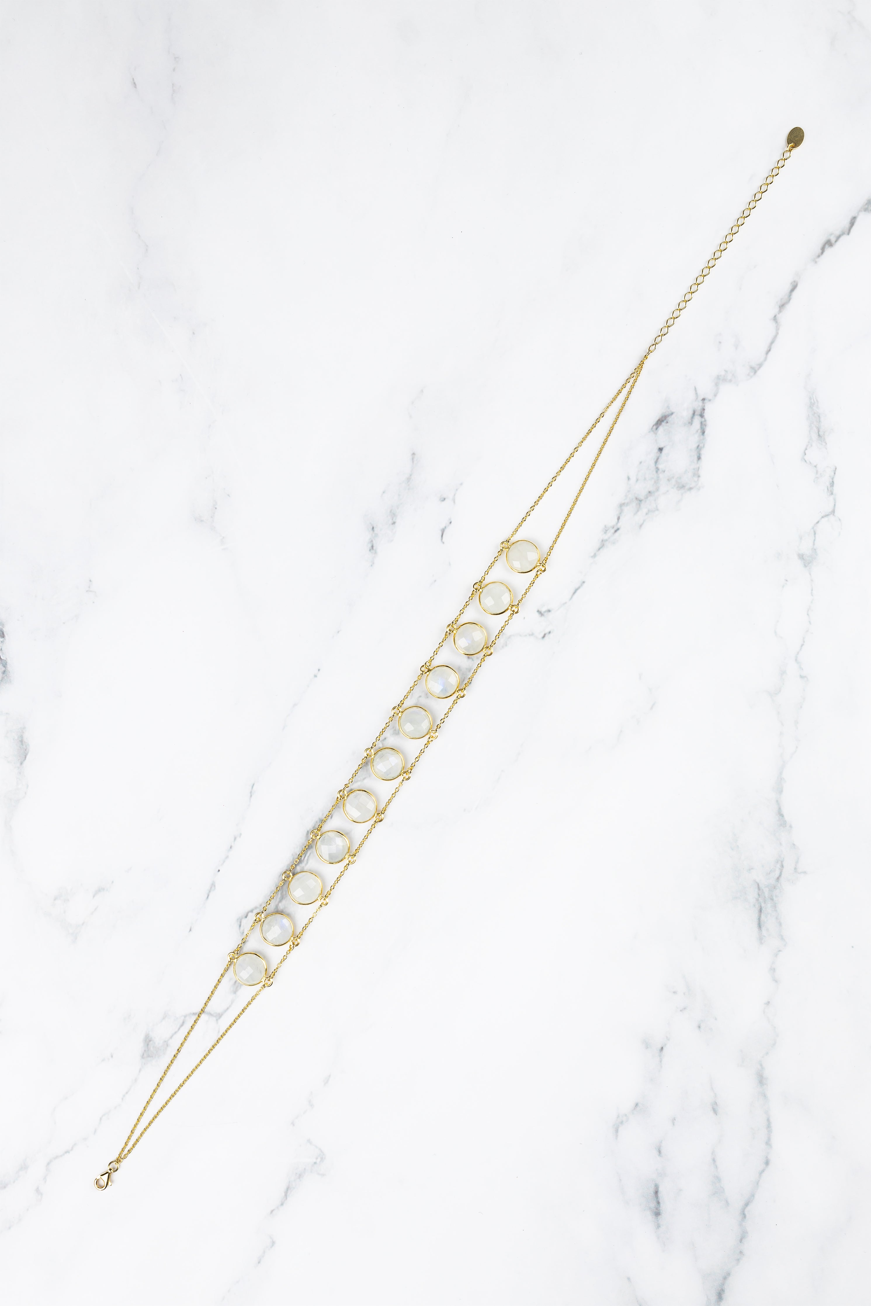 Amaanyi moonstone choker, product detail against a neutral background