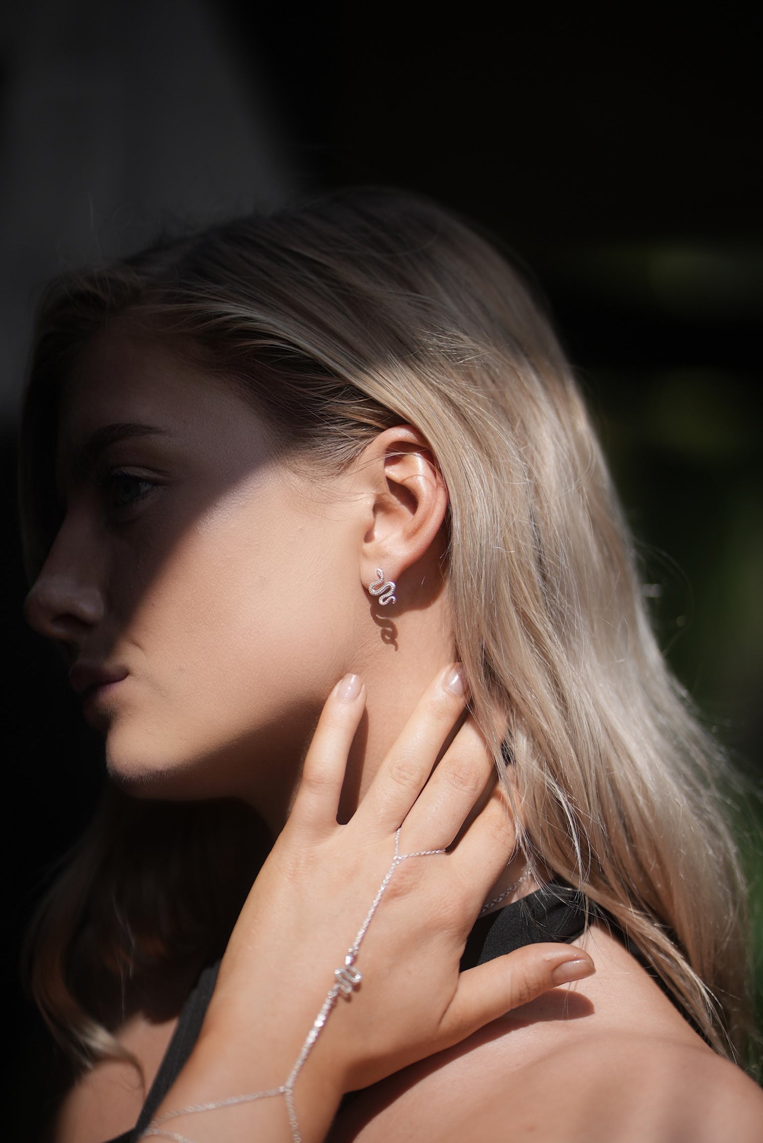 Ular serpent earrings, final detail shot