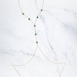 Inerci gemstone body chain styled for a festival look