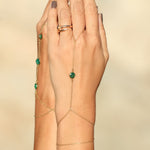 Kiseya gemstone hand chain, flat lay product photo