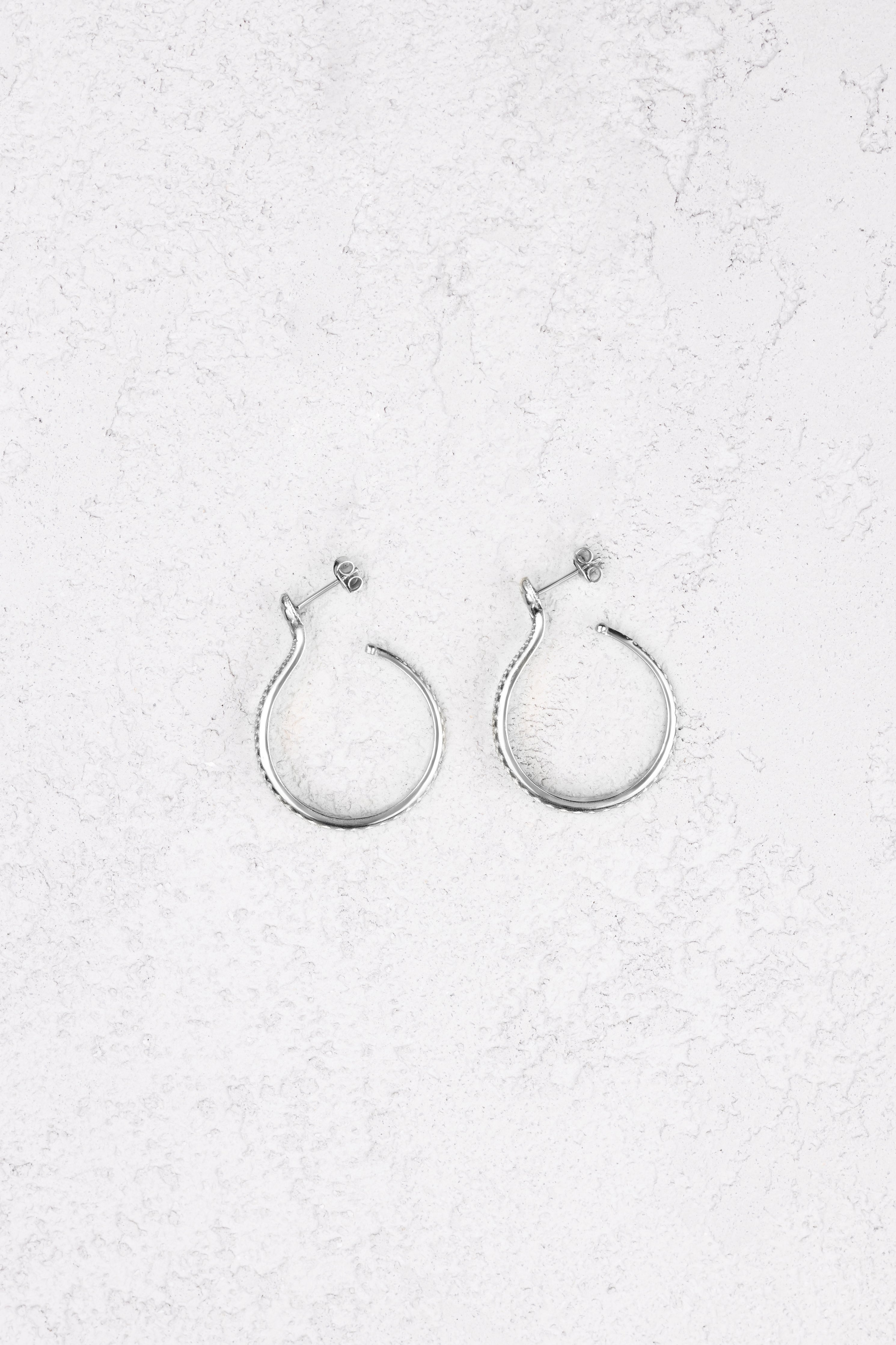 Sarpe serpent hoop earrings, closing product photo