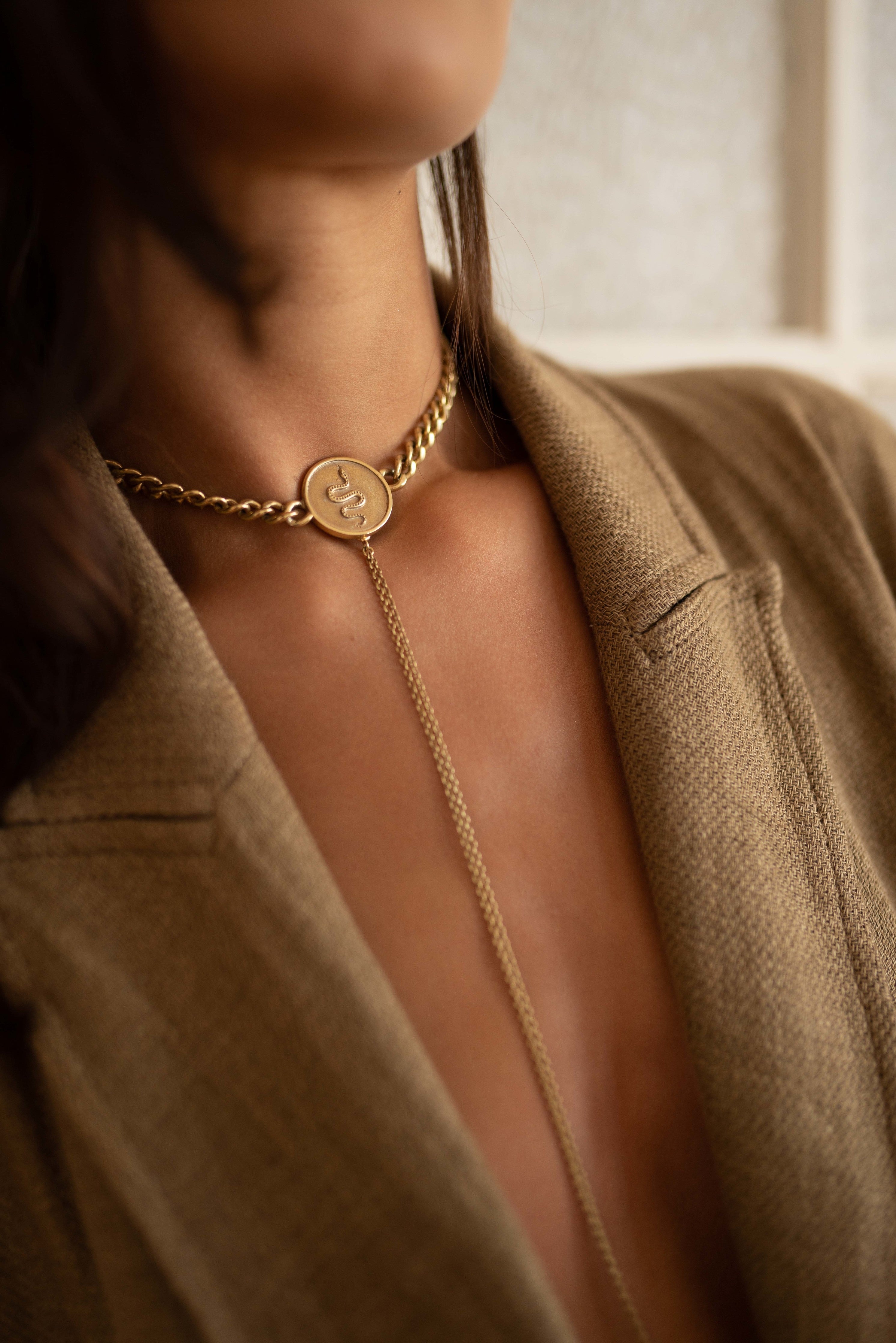 Oray choker worn minimal on bare skin